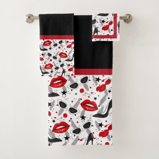 50er Jahre Glam Bath Handtuch Set (Insitu)