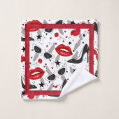 50er Jahre Glam Bath Handtuch Set (Waschlappen)