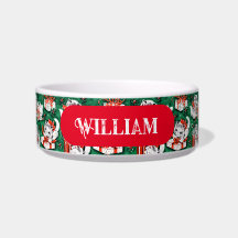 50er Jahre Grünes Weihnachtsmuster mit Kätzchen