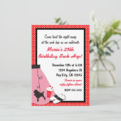50er Jahre Sock Hop Poodle Rock Rock Einladungen (Stehend Vorderseite)