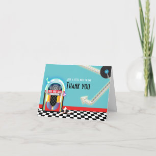 50er Jukebox Tanzparty Sock Hop Danke Karte