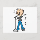 50er Male Singer Strichmännchen T - Shirt und Gesc Postkarte (Vorderseite)