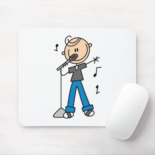 50er männliche Sänger-Strichmännchen-T - Shirts Mousepad (Mit Mouse)