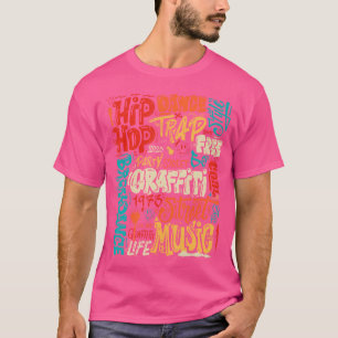 50er Musik- und Hip-Hop-Graffiti-Kassette Vintage T-Shirt