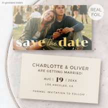 50er Pack Goldfolie Foto Save-the-Date Karten in C