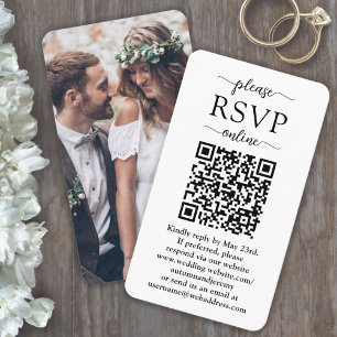 50er Pack Online QR RSVP & Foto Hochzeitseinlage Visitenkarte
