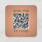 50er Pack QR-Code RSVP Faux-Kupferfolien-Einschlus Quadratische Visitenkarte (Vorderseite)