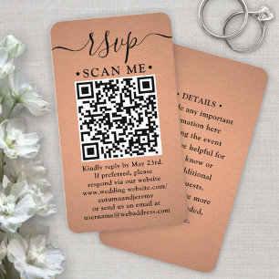 50er Pack QR-Code-RSVP-Faux-Kupferfolien-Einschlus Visitenkarte