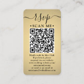50er Pack QR RSVP Hochzeit Faux Gold Umschlagkarte Visitenkarte (Vorderseite)