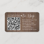 50er Pack Scan Me QR RSVP braunes Kunstholz-Einsch Visitenkarte (Vorderseite)