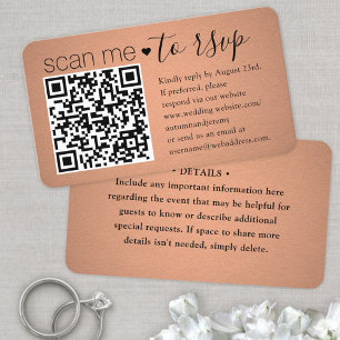 50er Pack Scan Me QR RSVP Faux Kupfer Gehäuse Visitenkarte