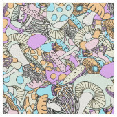 50er Psychedelische Pilze Stoff (Nahaufnahme)