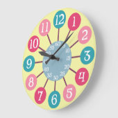 50er Retro Atomic Sternexplosion Mittleres Jahrhun Große Wanduhr (Winkel)