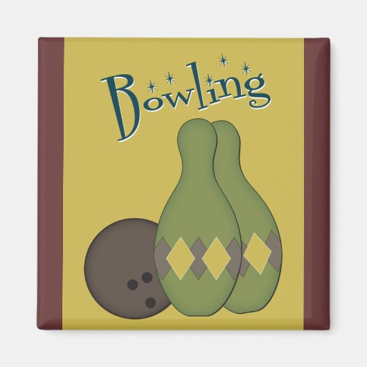 50er Retro Bowling Magnet (Vorne)