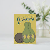 50er Retro Bowling Postkarte (Stehend Vorderseite)