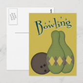 50er Retro Bowling Postkarte (Vorne/Hinten)