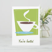 50er Retro Coffe Cup Graphic Einladung (Stehend Vorderseite)