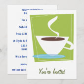 50er Retro Coffe Cup Graphic Einladung (Vorne/Hinten)