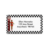 50er Retro Diner Adressaufkleber (Vorne)