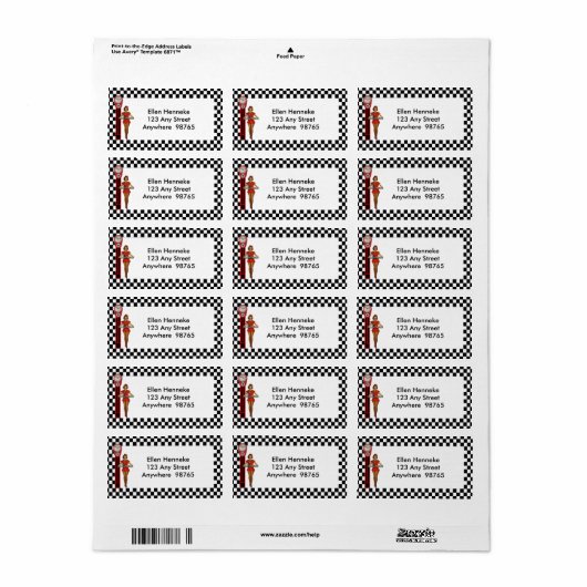 50er Retro Diner Adressaufkleber (Vorne)