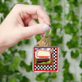 50er Retro Diner Blank Sign Schlüsselanhänger (Hand)