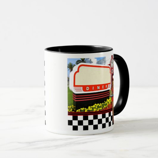 50er Retro Diner Blank Sign Tasse (VorderseiteRechts)