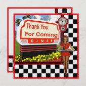 50er Retro Diner Dankeschön Karte (Vorne/Hinten)