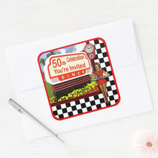 50er Retro Diner Sticker (Umschlag)