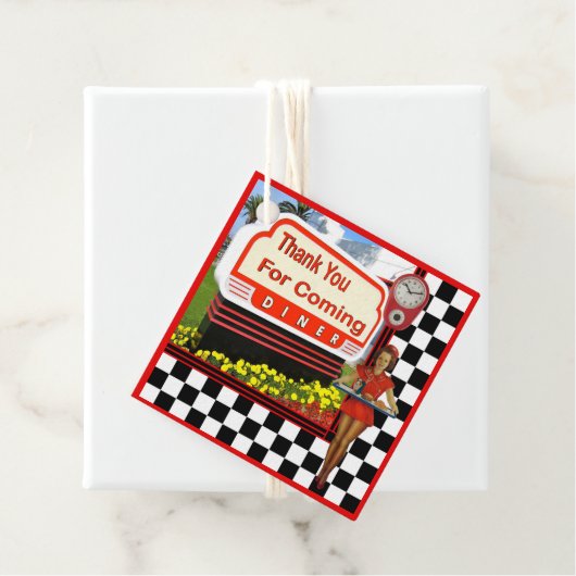 50er Retro Diner Vielen Dank Geschenkanhänger (Beispiel)