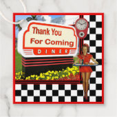 50er Retro Diner Vielen Dank Geschenkanhänger (Vorderseite)