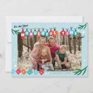 50er Retro-Foto-Weihnachtskarten Feiertagskarte
