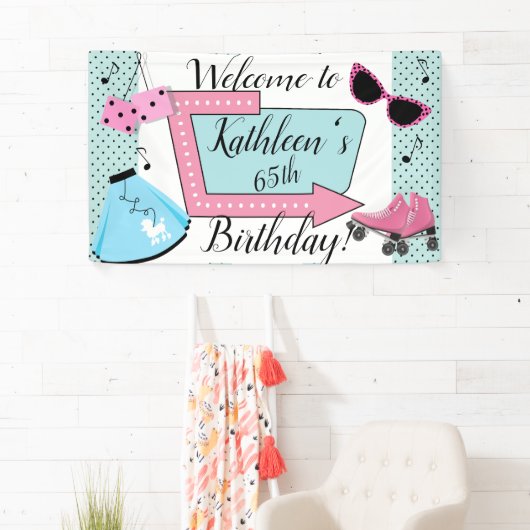 50er Retro-Geburtstag Banner (Insitu)