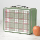 50er Retro-grüne Tartan-Lunchbox Metall Brotdose (Beispiel)