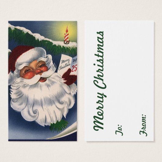 50er Retro Jolly Santa Claus, Weihnachtsfeiertage (Vorne & Hinten)