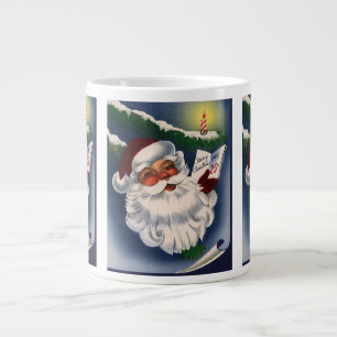 50er Retro Jolly Santa Claus, Weihnachtsfeiertage Jumbo-Tasse