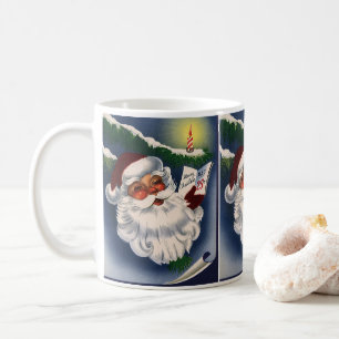 50er Retro lustiger Weihnachtsmann, Vintages Kaffeetasse