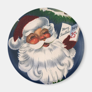 50er Retro lustiger Weihnachtsmann, Vintages Magnet