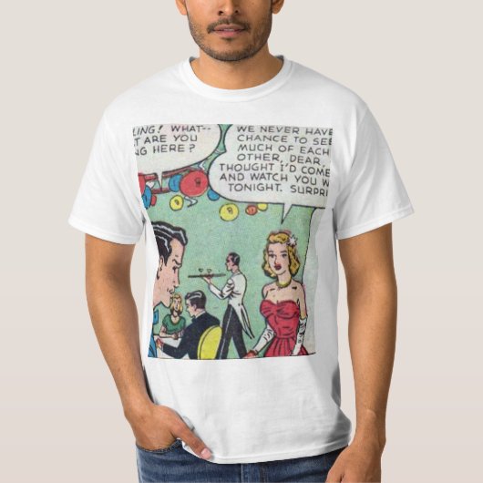 50er Romantisches Comic T-Shirt (Vorderseite)