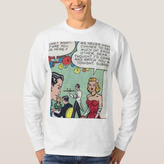 50er Romantisches Comic T-Shirt (Vorderseite)
