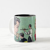 50er Romantisches Comic Zweifarbige Tasse (Vorderseite Links)