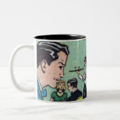 50er Romantisches Comic Zweifarbige Tasse (Links)