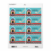 50er Sock Hop Dance Jukebox Party Packet Label (Vorne)