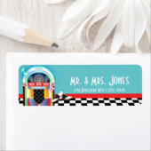 50er Sock Hop Dance Party Jukebox Adresslabels (Insitu)