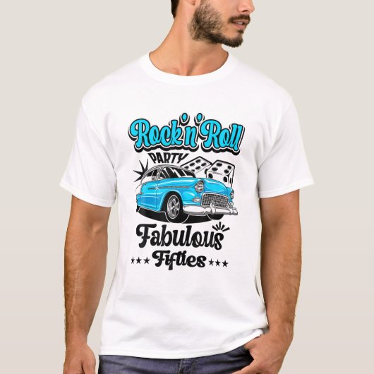50er Sock Hop Kostüm Rock and Roll Greaser 1950S R T-Shirt (Vorderseite)