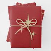 50er Sternexplosion Maroon Geschenkpapier Set (Beispiel)