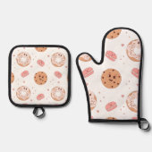 50er Stil Dessert Characters Muster Ofenhandschuh & Topflappen-Set (Vorderseite)