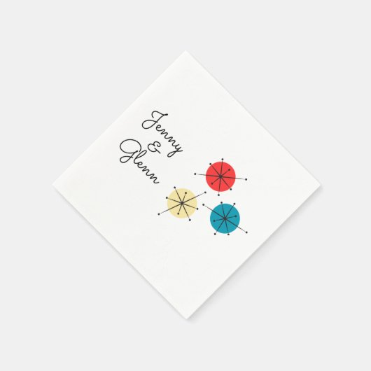 50er Style Wedding Cocktail Serviette (Ecke)