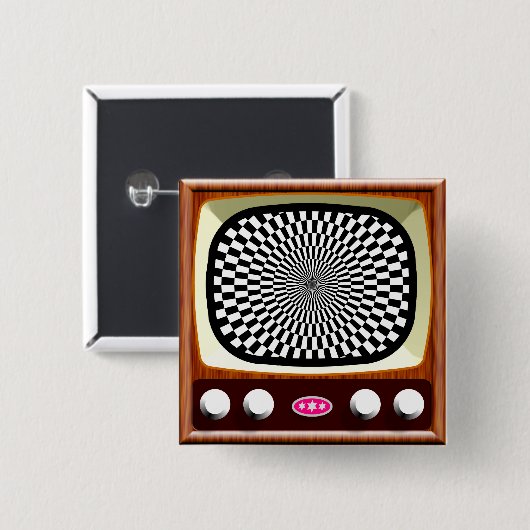 50er Television Op Art Button (Vorne & Hinten)