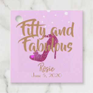 50er und fabelhafter Text Funkelnd Hot Pink Shoe G Geschenkanhänger