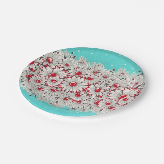 50er Vintage Papiertafel Pappteller (Schrägansicht)